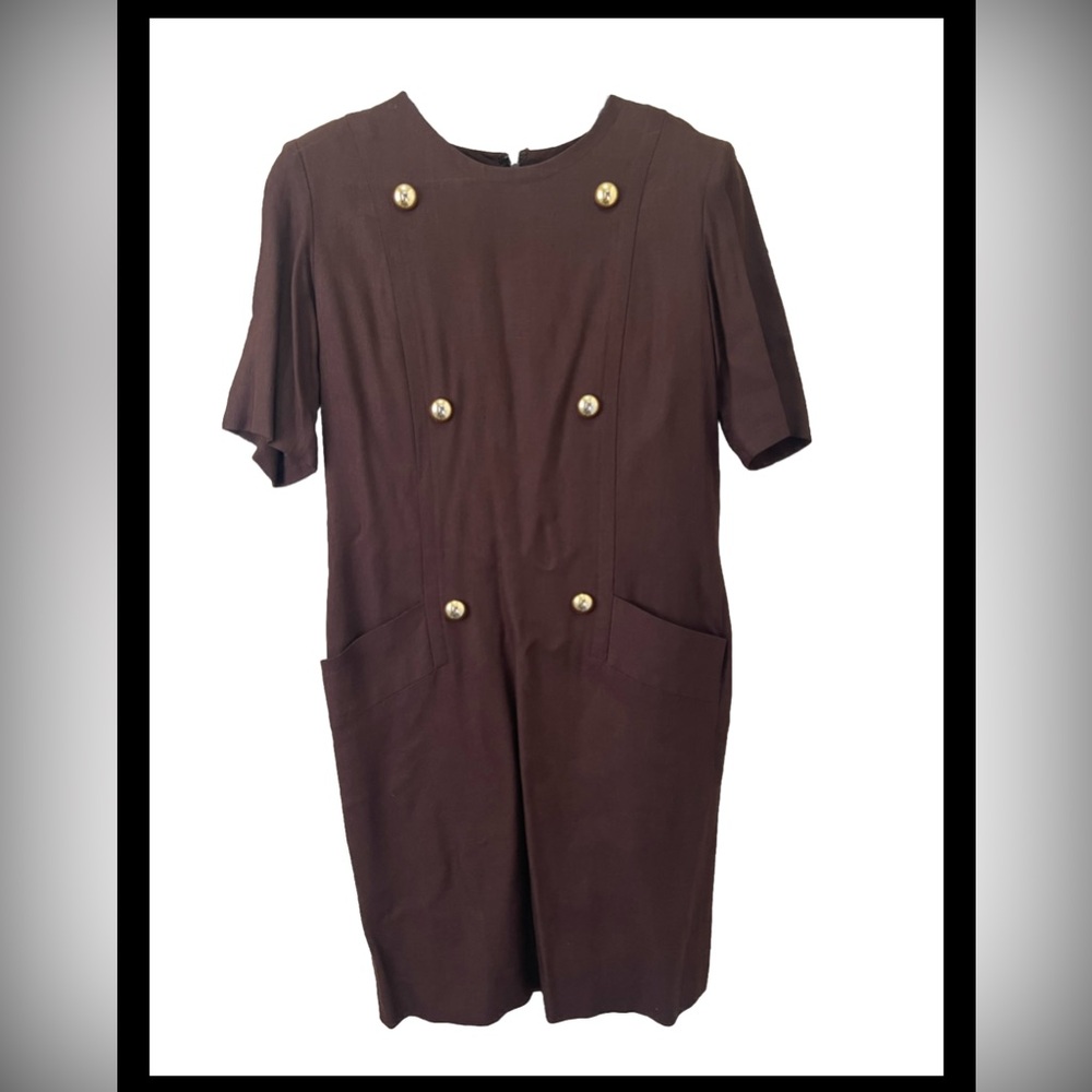 VTG Givenchy Made France Brown Womens Dress